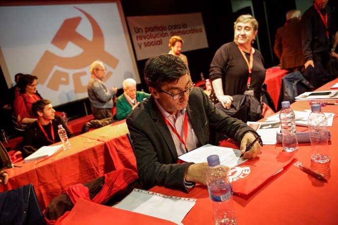 El secretario general del PCE, José Luis Centella, en el XX Congreso del PCE