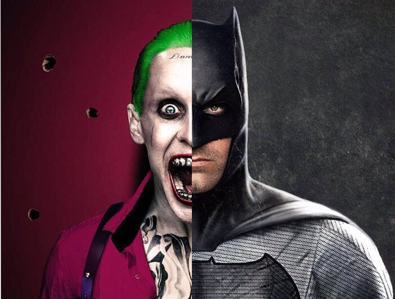 Collage con el Joker y Batman