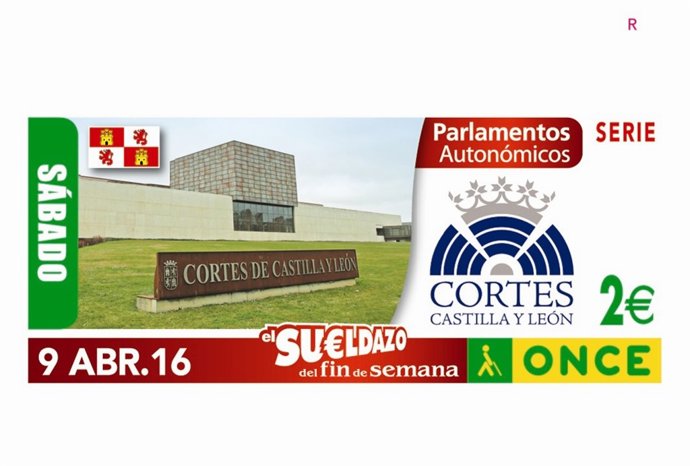 Cupón de la ONCE dedicado a las Cortes de Castilla y León