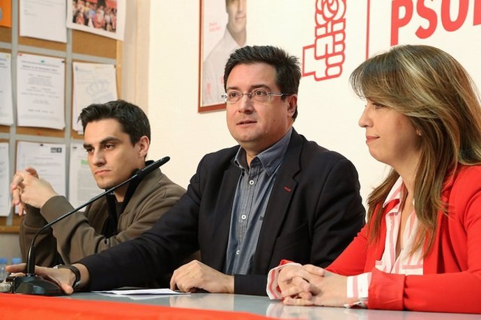 Óscar López en un acto del PSOE en Moraleja de Enmedio (Madrid)
