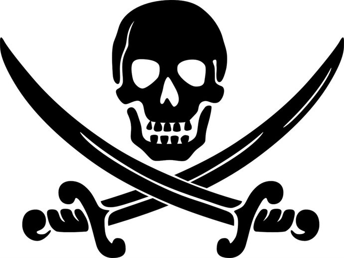 Calavera pirata, piratería 