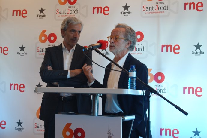 El actor I.Arias y el dtor.F.Colomo, Premios Sant Jordi RNE de cine