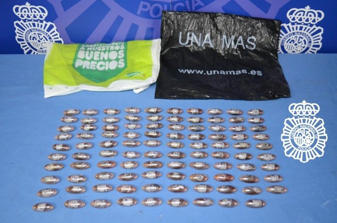 Droga intervenida en la furgoneta