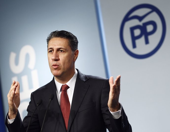 Xavier García Albiol en la sede del PP
