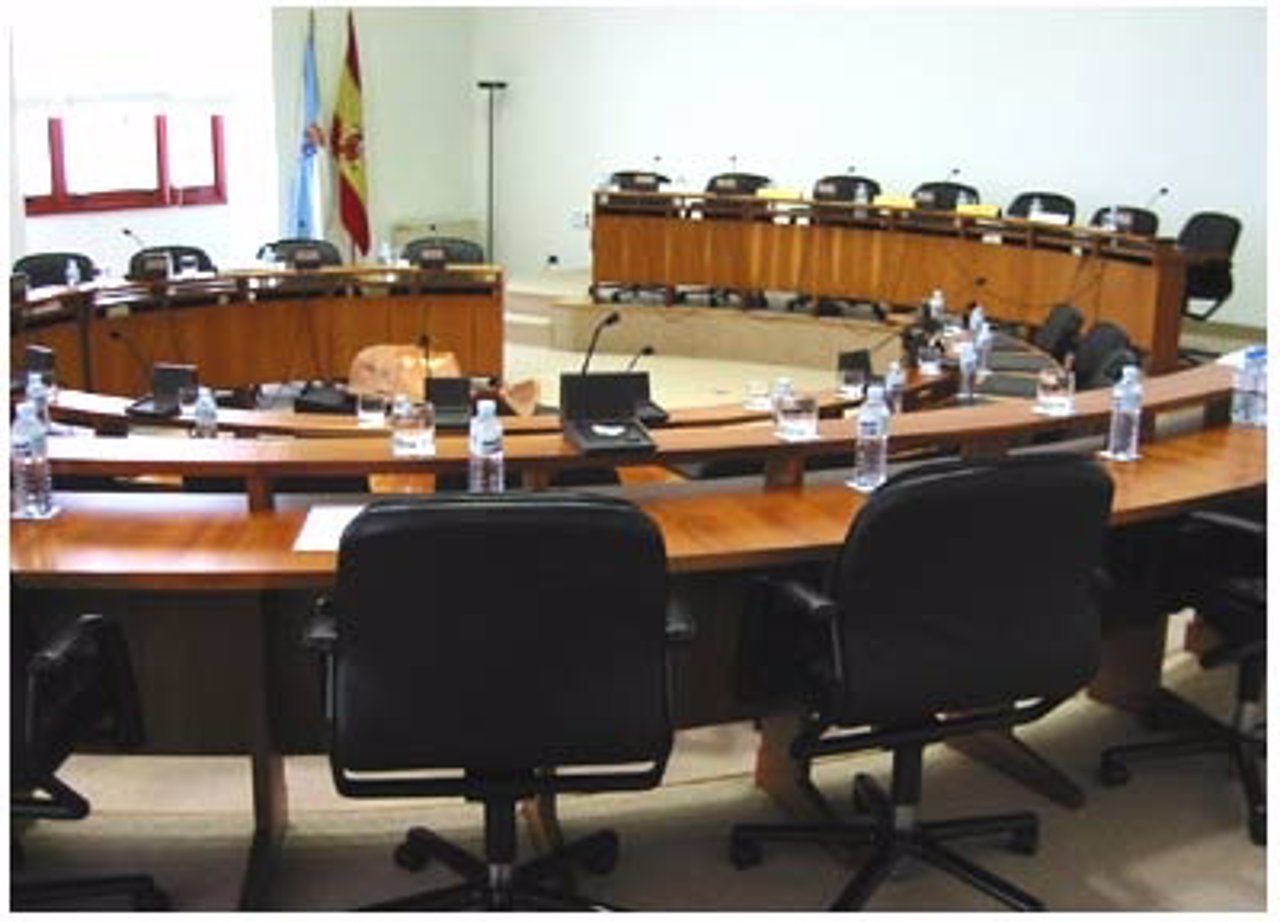 Sala de comisiones del Parlamento gallego