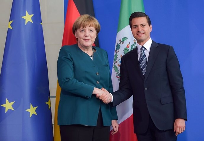 Peña Nieto, presidente de México, y Merkel, canciller de Alemania