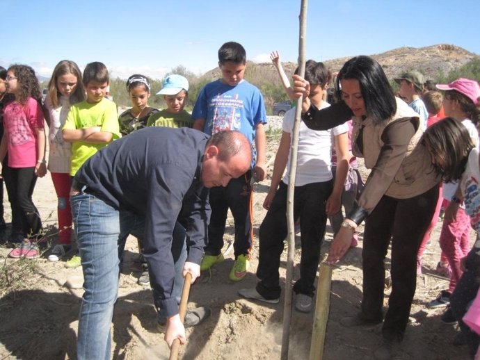 El delegado de Medio Ambiente de Almería planta un álamo
