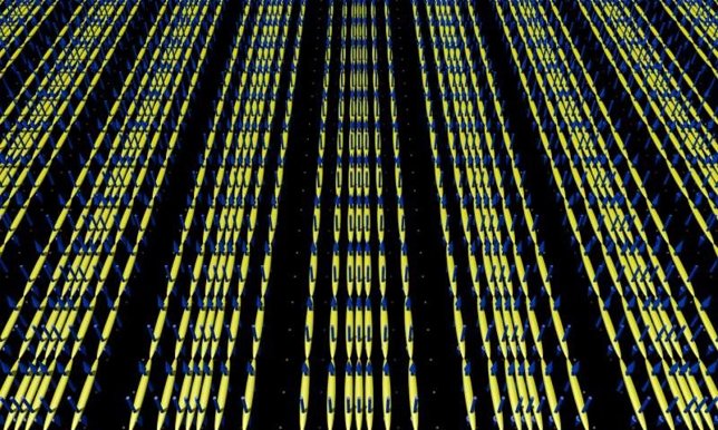 Imagen esquemática de la densidad de pares de Cooper