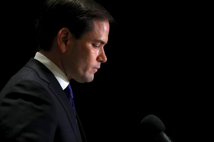 Republican U.S. Presidential candidate Marco Rubio announces the suspension of h