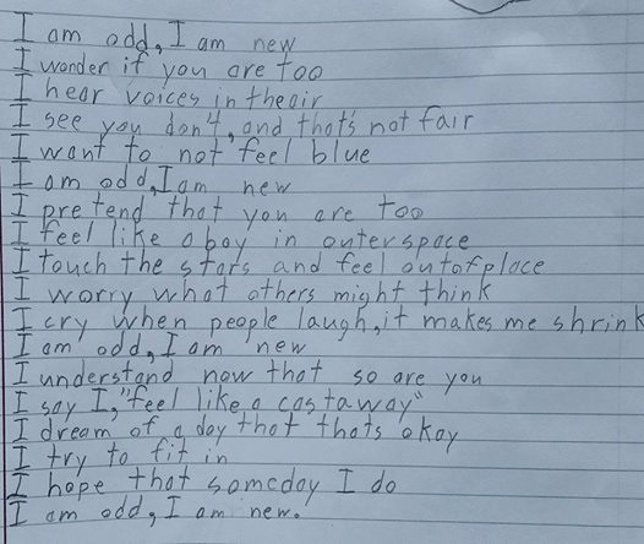 'I Am', El Poema Con El Que Un Niño Con Asperger Conmovió A Facebook