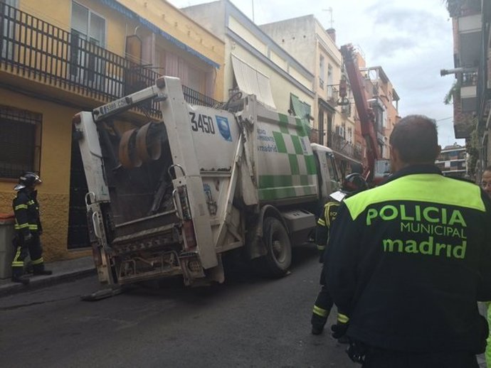 Imagen cel camión atrapado