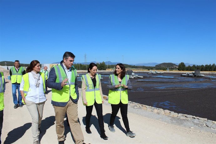 Visita a obras ampliación de la depuradora de Bullas 