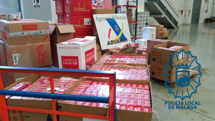 Tabaco decomisado en Málaga por la Policía Local 