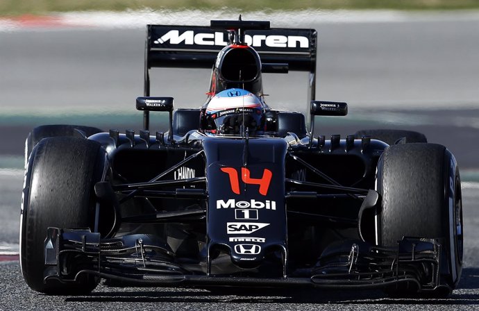 Fernando Alonso en el test de Montmeló
