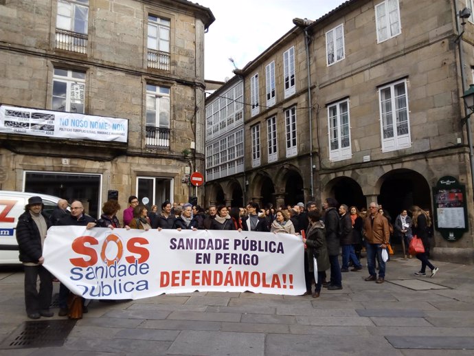 Protesta de SOS Sanidade Pública en Santiago