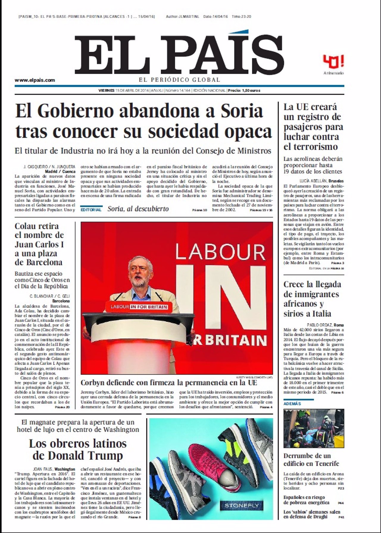 Portada El País