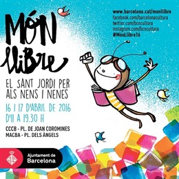 Cartel del festival Món Llibre que cuenta con la ilustración de Joan Turu