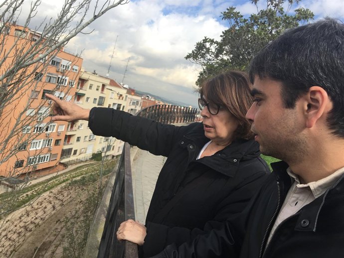 Sabanés y Jorge García Castaño en el parque de la Cornisa