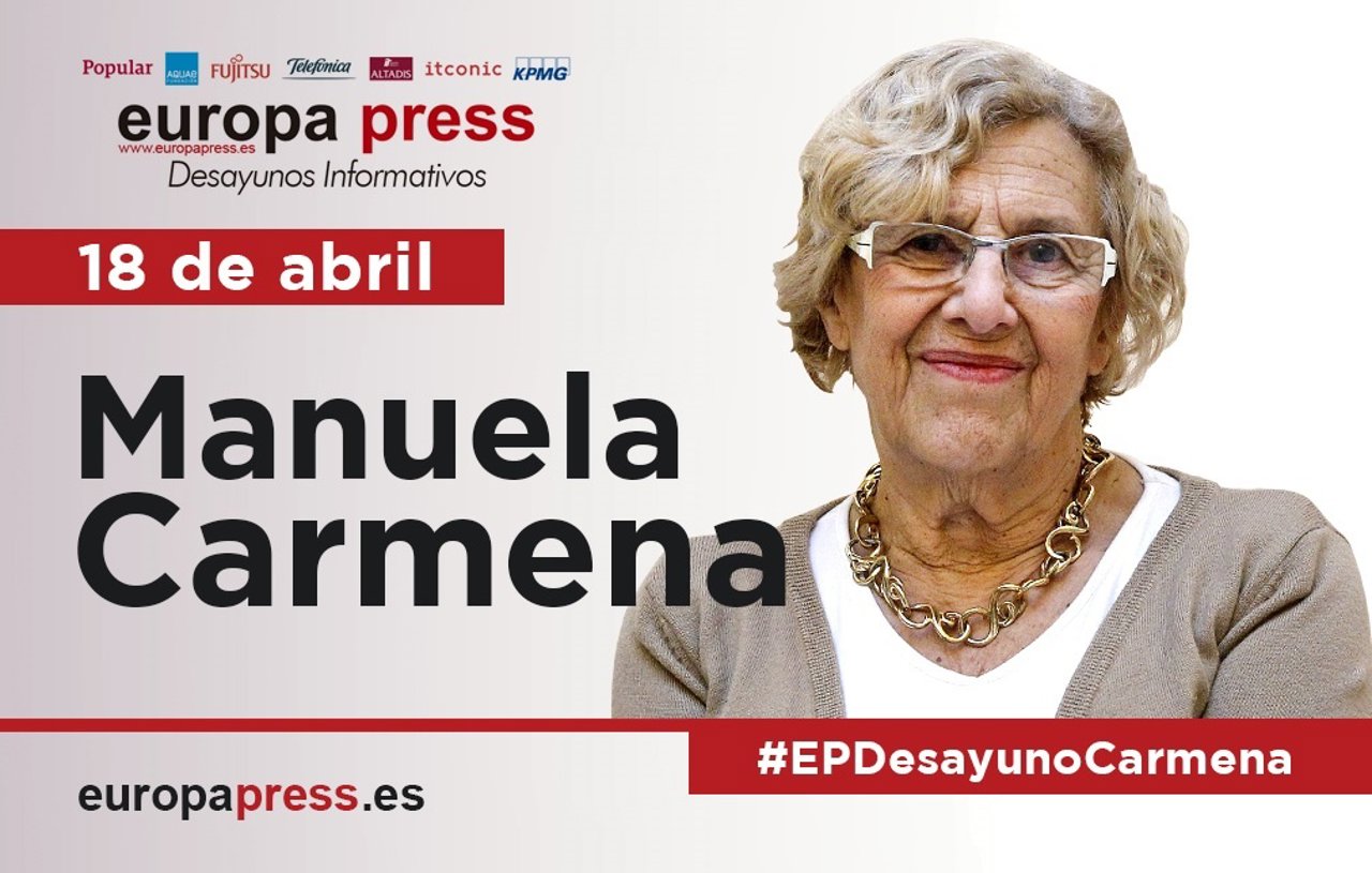 Manuela Carmena, el lunes 18 de abril en Desayunos Informativos de Europa Press