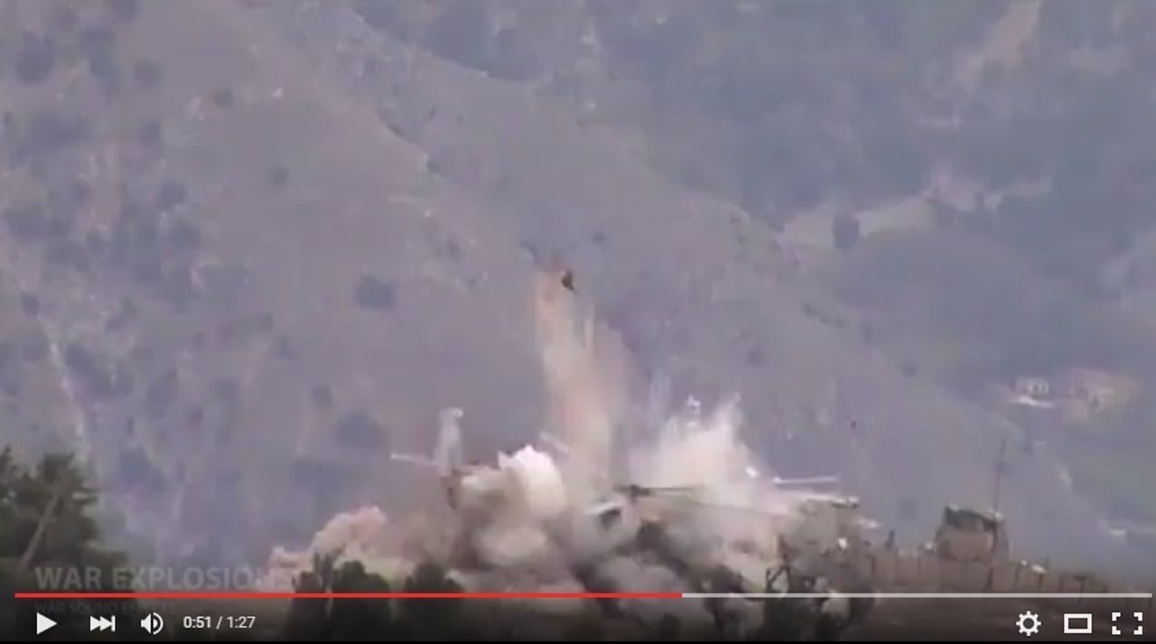 Captura de un vídeo con la explosión de un IED contra un helicóptero militar
