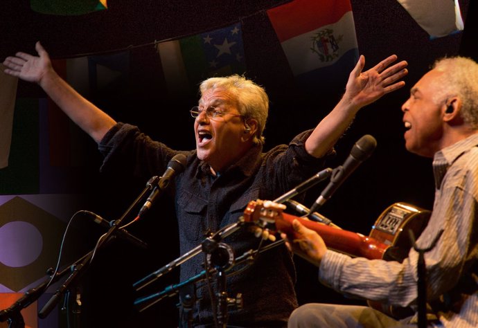 Caetano Veloso y Gilberto Gil, cantautores brasileños