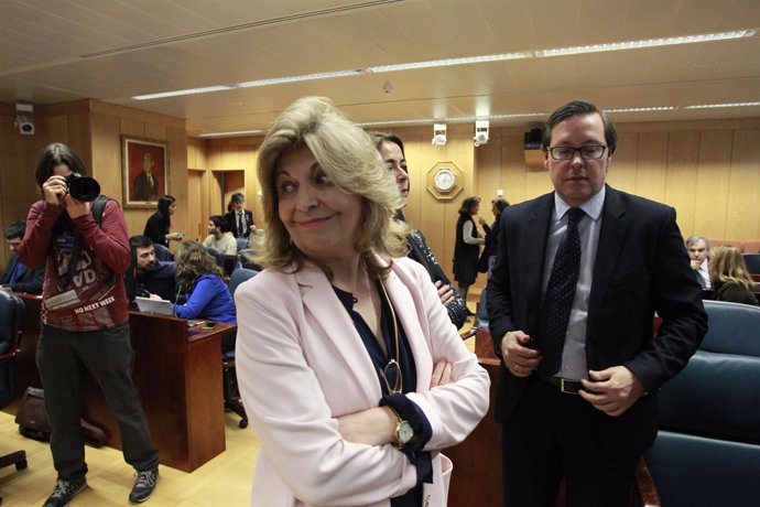 Engracia Hidalgo en la comisión contra la corrupción de la Asamblea de Madrid