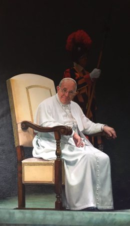 Retrato del Papa Francisco, por la monja pintora Isabel Guerra