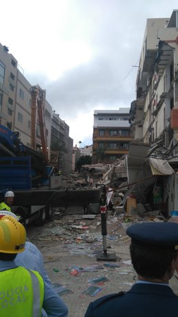 Derrumbe de un edificio en Los Cristianos