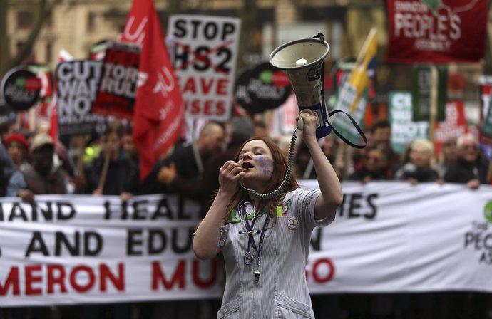 Manifestación contra los recortes en Londres