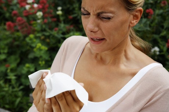 Estornudo, alergia, polen