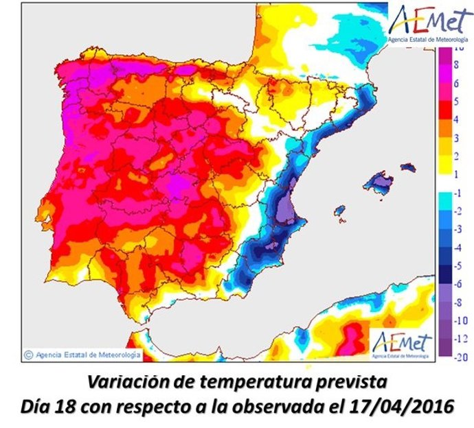 Las temperaturas bajan este lunes por el aire fresco marítimo