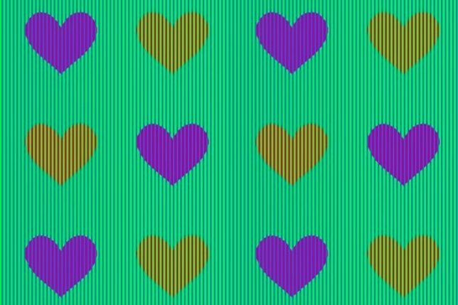 Ilusión óptica: ¿De qué color son estos corazones? 