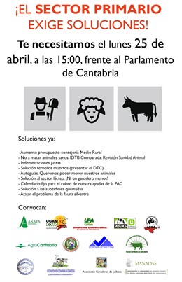 El Sector Primario De Cantabria Convoca Una Concentración Multitudinaria, El 25 