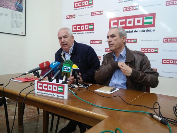 Carbonero interviene junto al líder de CCOO-Córdoba, Rafael Rodríguez