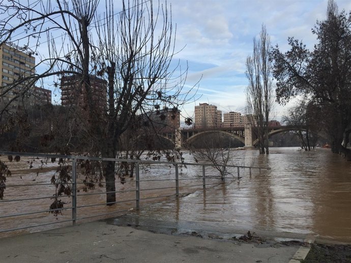 Imagen de una de las últimas crecidas del río Pisuerga