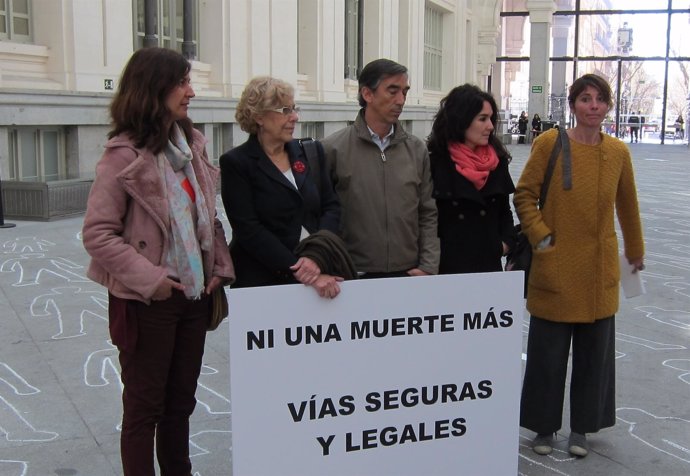 La alcaldesa de Madrid, Manuela Carmenta, durante un acto de Oxfam Intermón