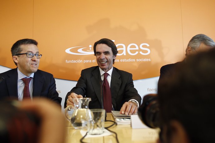 José María Aznar en un acto de la Fundación FAES