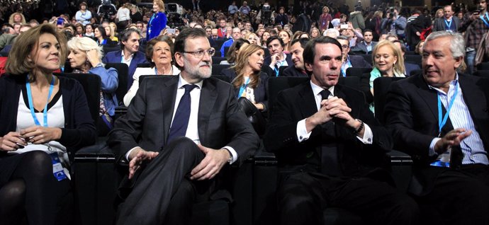 María Dolores de Cospedal, Mariano Rajoy, José María Aznar y Javier Arenas