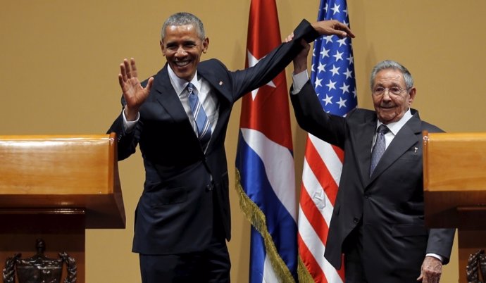 Obama y Castro en Cuba