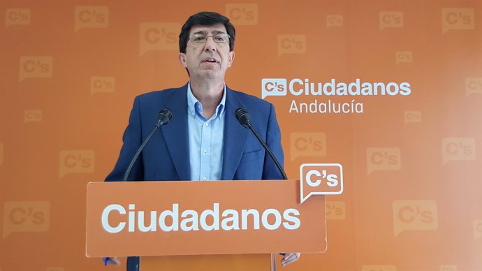 El presidente y portavoz del Grupo de C's en el Parlamento andaluz, Juan Marín