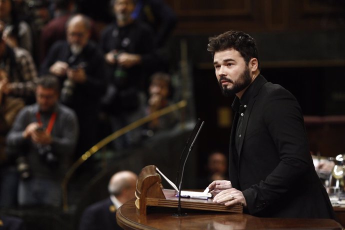 Gabriel Rufián en la sesión de investidura de Sánchez 