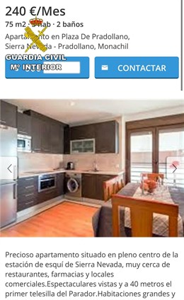 Falsa oferta de alquiler en Sierra Nevada