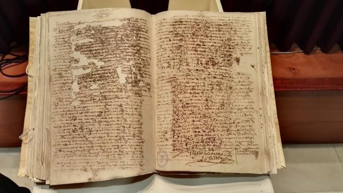 Documento con la rúbrica de Cervantes en La Palma del Condado (Huelva).