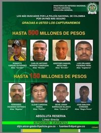 Capturan en Colombia a 30 miembros del 'Clan Úsuga'