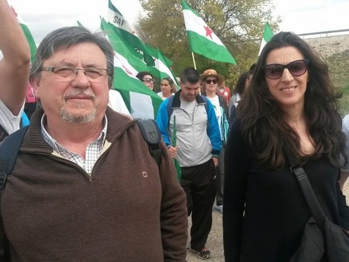 Manuel Rodríguez participa en una protesta del SAT
