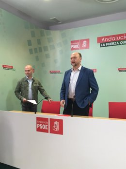 El secretario de Política Federal del PSOE, Antonio Pradas, en rueda de prensa