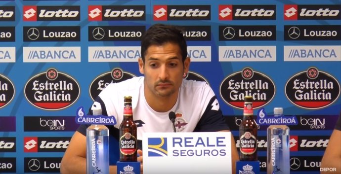 Celso Borges, jugador del Deportivo de la Coruña, en rueda de prensa