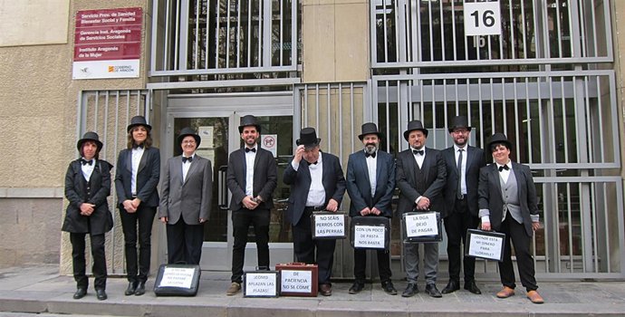 Protesta de trabajadores del Observatorio Aragonés de la Discapacidad.