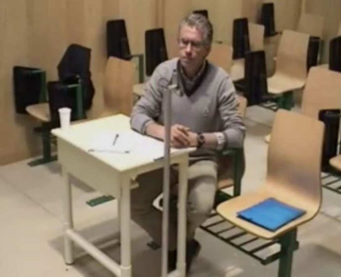 Granados durante su intervención desde la cárcel de Estremera