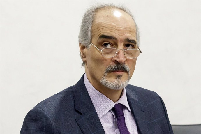 El jefe de la delegación negociadora siria, Bashar Jaafari